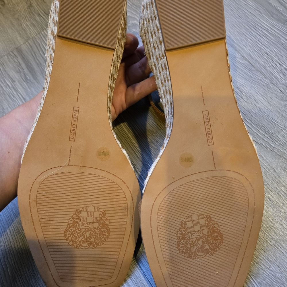 Vince Camuto Baylees Leather Espadrille Wedge Sandal Size 10 - Picture 7 of 7